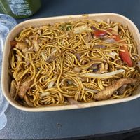 Takeout noodles with tofu  at Tofu Vegan - Spitalfields in East London