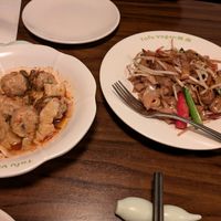 We ordered some special fried noodles and (waiter recommended) wantans to share, followed by sesame rolls for desert. Absolutely delicious! 😋 at Tofu Vegan - Spitalfields in East London