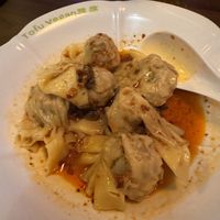 Spicy Dumplings wow those are the best  at Tofu Vegan - Spitalfields in East London