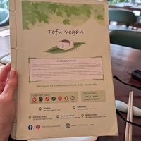 Menu/info at Tofu Vegan - Spitalfields in East London