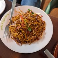 Stir-fried noodles at Tofu Vegan - Spitalfields in East London