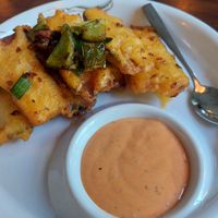 Twice fried fisc at Tofu Vegan - Spitalfields in East London