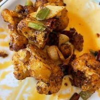 Deep fried cauliflower- a treat!  at Tofu Vegan - Spitalfields in East London