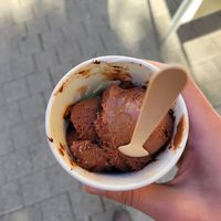 Vegan chocolate ice cream. Had little dark chocolate pieces. at Café Allerlei in Trier