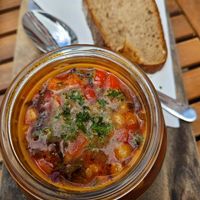 Chili Sin Carne Suppe at Café Allerlei in Trier