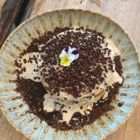 Vegan banana chocolate pancakes at M Cafe in Carcavelos