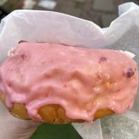 The berry donut, icing was amazing   at Anna's Marketplace Bakery in Goleta