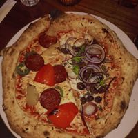 Half and half at Vegitalian Pizza Bar in Utrecht