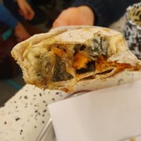 Inside the spinach and sweet potato wrap at The Lebanese Sajeria - Haarlemmerstraat in Amsterdam