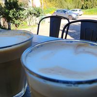 Fresh morning air and delicious coffee at Yogalah Bakery & Café in Pardes Hanna-karkur