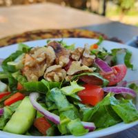 Lovely salad at Yogalah Bakery & Café in Pardes Hanna-karkur