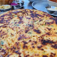 Red-lentil omelet at Yogalah Bakery & Café in Pardes Hanna-karkur