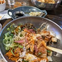 Tofu Bibimbap & veg wontons  at Koreana Korean Cuisine in Winnemucca