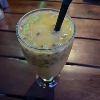 Mango and passion fruit shake (no milk), $1.50  at Onederz Hostel in Siem Reap