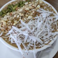 Like a peanut/nut smoothie bowl at Sat Saheb in Kathmandu