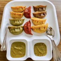 Momo   at Sat Saheb in Kathmandu