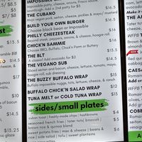 Sandwiches & sides menu  at Vine Vegan in Brandon