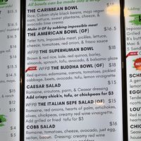 Bowls, wraps & salads menu  at Vine Vegan in Brandon