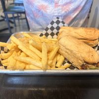 Philly cheesesteak w/friesd  at Vine Vegan in Brandon