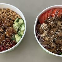 Malea Poké bowl (left) & Planted Kebap bowl (right)  at Veamo  in Friedrichshafen