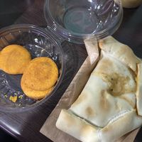 Sopaipillas y Empanada de Tofu  at Vegan Tasty in Santiago