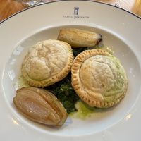 Forest mushroom pithivier with spinach and shallot  at Hotel Portmeirion & Castell Deudraeth in Gwynedd