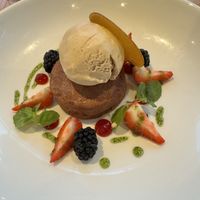 Chocolate hazelnut mousse  at Hotel Portmeirion & Castell Deudraeth in Gwynedd