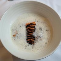Braised Sand Carrot, Smoked Puy Lentils, Black Garlic, Hazelnuts. at Hotel Portmeirion & Castell Deudraeth in Gwynedd
