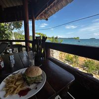  Burger and view  at Jungle Bar and Kitchen  in Koh Rong