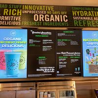 Wall menu at LGA - Juice Press in Queens