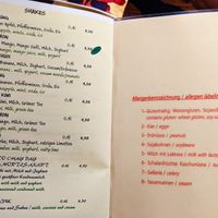 Menu page at Chay Village at Chay Village in Berlin