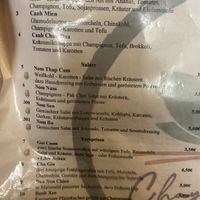 Menu  at Chay Village in Berlin