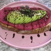 Beetroot hummus with avocado   at Love Vibe - DIFC in Dubai