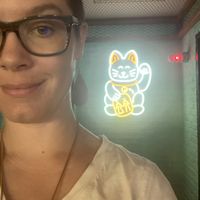 Cute bathrooms   at Hawkers Asian Street Food in Bethesda