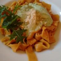 frankfurter tagliatelle at Vaust Braugaststatte in Berlin