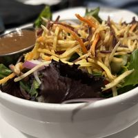 Side salad (shredded carrots on top). Delicious!  at Picazzo's Organic Italian Kitchen in Sedona