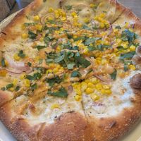 elote pizza  at Picazzo's Organic Italian Kitchen in Sedona
