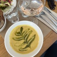 butternut squash lentil soupp  at La Maison Rose in Paris