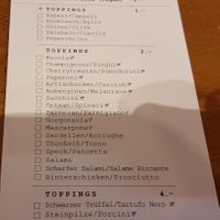 Pizza order sheet at Da Cono in Zurich