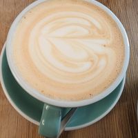 Chai latte with oat milk at Oak in Prague