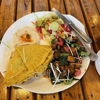 Chickpea omelette  at Rakus Place in Dharamshala