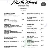 Breakfast options at North Shore Coffee House And Kitchen in Bromborough