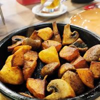 Fried potatoes with mushrooms. The best comfort food! at Pizza Jazz in Gyumri