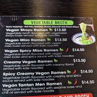 Some options at Shinjuku Ramen in Las Vegas