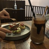vegan avo toast and mocha frappe   at Copper Bench in Toowoomba City
