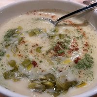 Potato and leek soup  at Luma Riverfront Bar & Eatery in Petaluma