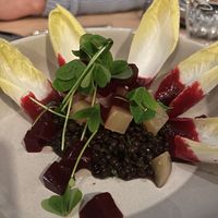 Lentil and endive starter salad  at Luma Riverfront Bar & Eatery in Petaluma