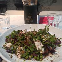 Tartine, pea and mint pesto with cashew ricotta at Red Roaster in Brighton