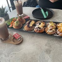 Pancakes for two and chocolate chai at greenhouse Café & PopUp in Esslingen