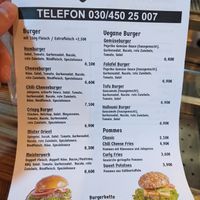 Menu. at Burgerkette in Berlin